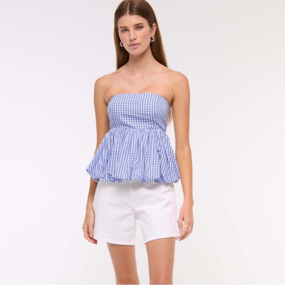 Abercrombie and fitch Strapless Bubble Hem Top